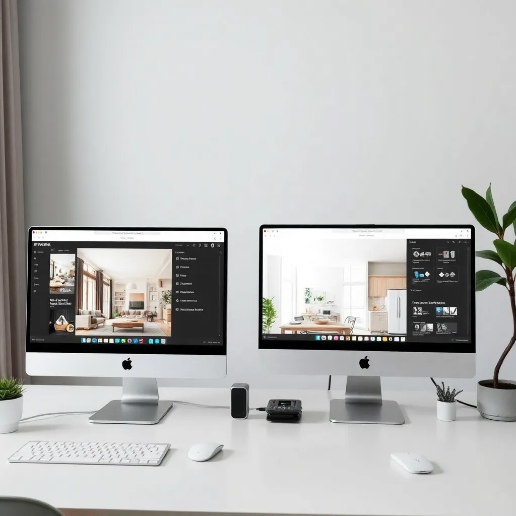Best AI interior design tools and software comparison on multiple screens